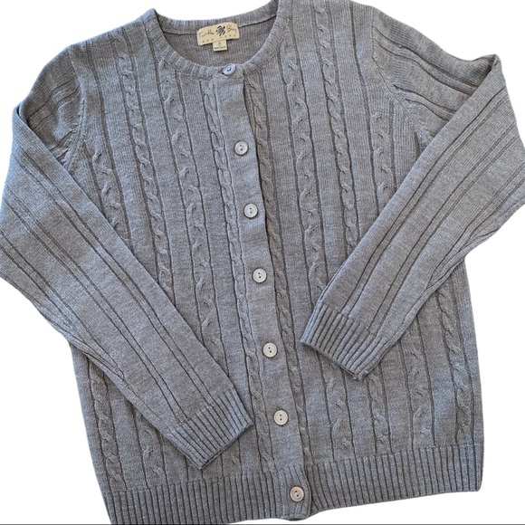 Turtle Bay New York grey button-down sweater cardi - Picture 2 of 5